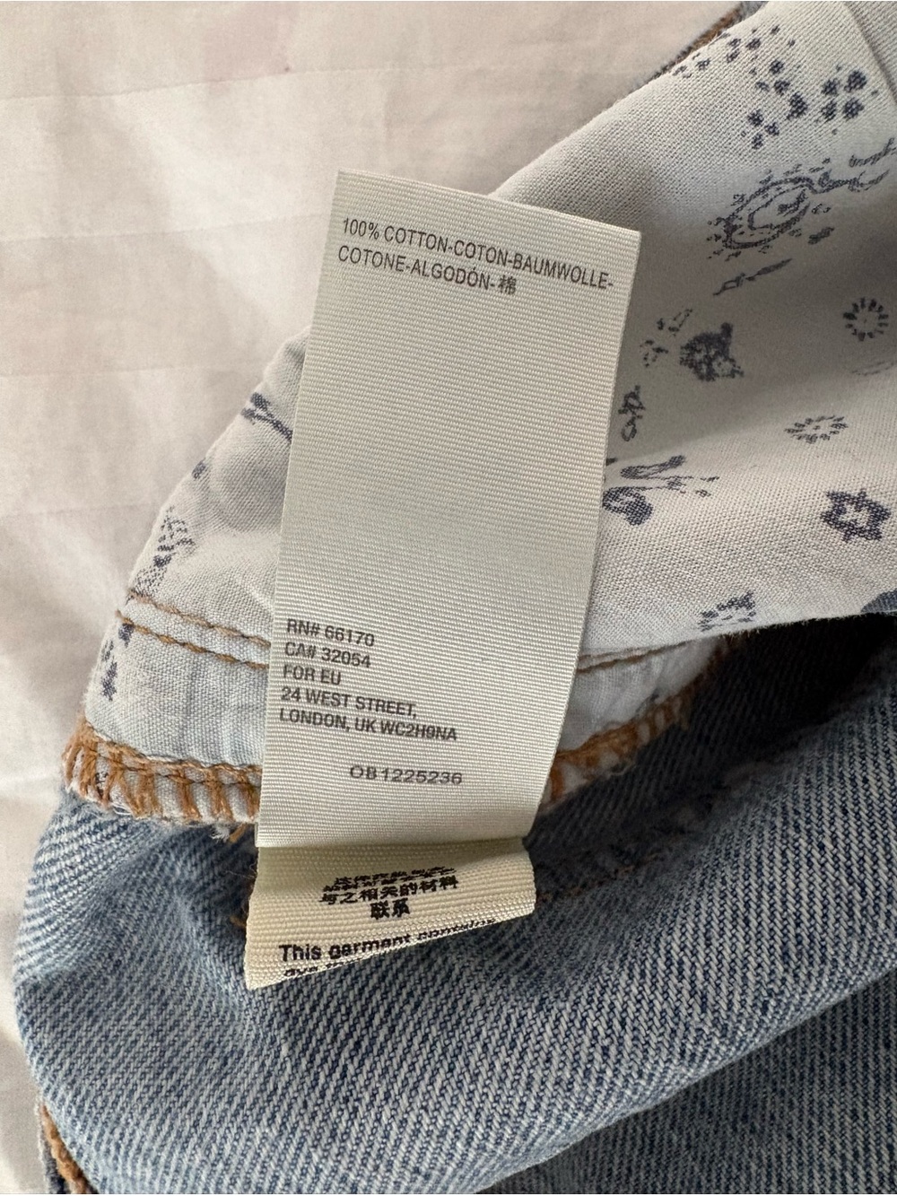 Free People We the Free 100% Cotton Jeans Wide Straight Leg Size 27 Medium Wash - Picture 11 of 11
